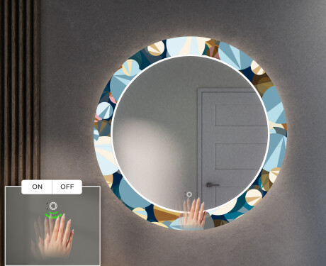Apvalus dekoratyvinis veidrodis su LED apšvietimu prieškambariui - ball #5