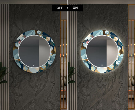 Apvalus dekoratyvinis veidrodis su LED apšvietimu prieškambariui - ball #7