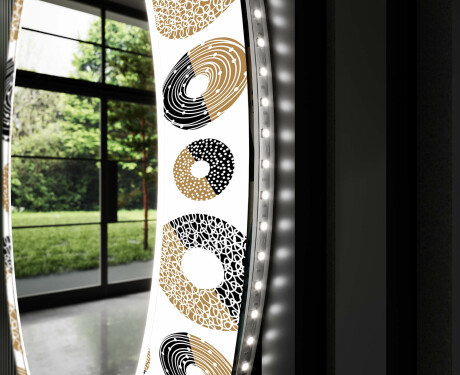 Apvalus dekoratyvinis veidrodis su LED apšvietimu svetainei - donuts #11