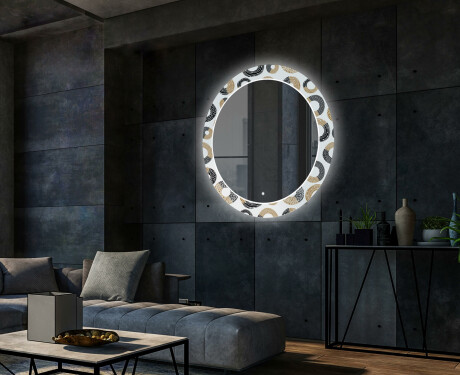 Apvalus dekoratyvinis veidrodis su LED apšvietimu svetainei - donuts #2