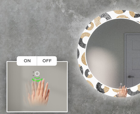 Apvalus dekoratyvinis veidrodis su LED apšvietimu svetainei - donuts #5