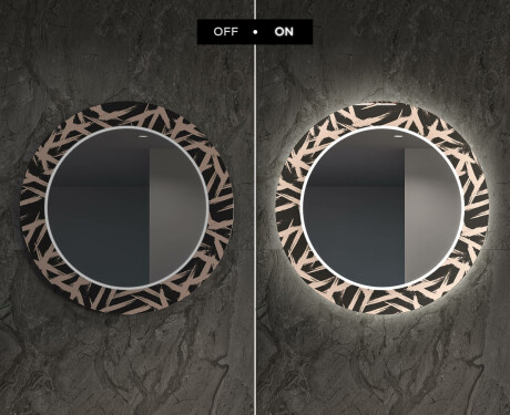 Apvalus dekoratyvinis veidrodis su LED apšvietimu svetainei - lines #7