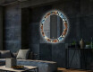 Apvalus dekoratyvinis veidrodis su LED apšvietimu svetainei - color triangles #2