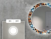Apvalus dekoratyvinis veidrodis su LED apšvietimu svetainei - color triangles #4