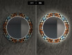 Apvalus dekoratyvinis veidrodis su LED apšvietimu svetainei - color triangles #7