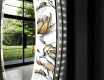 Apvalus dekoratyvinis veidrodis su LED apšvietimu prieškambariui - golden flowers #11