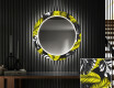 Apvalus dekoratyvinis veidrodis su LED apšvietimu prieškambariui - gold jungle