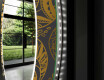 Apvalus dekoratyvinis veidrodis su LED apšvietimu prieškambariui - ancient pattern #11