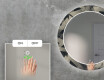 Apvalus dekoratyvinis veidrodis su LED apšvietimu svetainei - dotted triangles #5