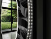 Apvalus dekoratyvinis veidrodis su LED apšvietimu svetainei - dark wave #11