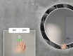 Apvalus dekoratyvinis veidrodis su LED apšvietimu svetainei - dark wave #5