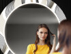 Apvalus dekoratyvinis veidrodis su LED apšvietimu prieškambariui - waves #12