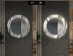 Apvalus dekoratyvinis veidrodis su LED apšvietimu prieškambariui - waves #7