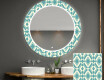 Apvalus dekoratyvinis veidrodis su LED apšvietimu - voniai - abstract seamless