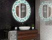 Apvalus dekoratyvinis veidrodis su LED apšvietimu - voniai - abstract seamless #2