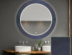 Apvalus dekoratyvinis veidrodis su LED apšvietimu - voniai  - blue drawing