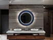 Apvalus dekoratyvinis veidrodis su LED apšvietimu - voniai  - blue drawing #12