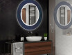 Apvalus dekoratyvinis veidrodis su LED apšvietimu - voniai  - blue drawing #2