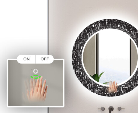 Apvalus dekoratyvinis veidrodis su LED apšvietimu – voniai  - dotts #5