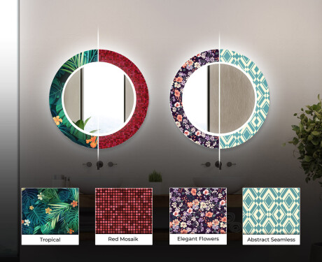 Apvalus dekoratyvinis veidrodis su LED apšvietimu – voniai  - dotts #6