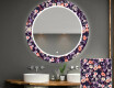 Apvalus dekoratyvinis veidrodis su LED apšvietimu – voniai  - elegant flowers #1
