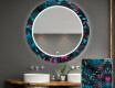 Apvalus dekoratyvinis veidrodis su LED apšvietimu – voniai  - fluo tropic #1
