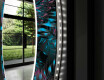 Apvalus dekoratyvinis veidrodis su LED apšvietimu – voniai  - fluo tropic #11