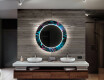 Apvalus dekoratyvinis veidrodis su LED apšvietimu – voniai  - fluo tropic #12