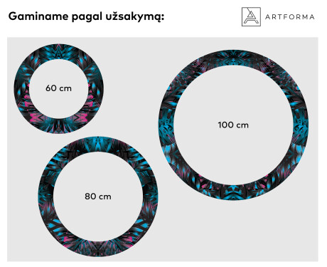 Apvalus dekoratyvinis veidrodis su LED apšvietimu – voniai  - fluo tropic #2