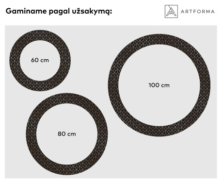Apvalus dekoratyvinis veidrodis su LED apšvietimu – voniai  - golden lines #2