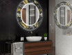 Apvalus dekoratyvinis veidrodis su LED apšvietimu – voniai  - goldy palm #2