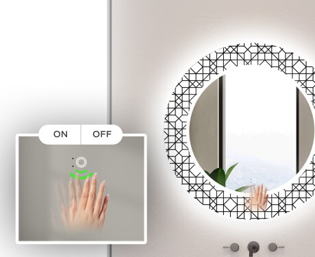 Apvalus dekoratyvinis veidrodis su LED apšvietimu – voniai  - industrial #5
