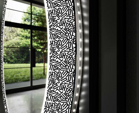 Apvalus dekoratyvinis veidrodis su LED apšvietimu – voniai  - letters #11