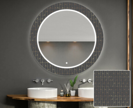 Apvalus dekoratyvinis veidrodis su LED apšvietimu – voniai  - microcircuit #1