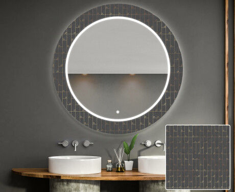 Apvalus dekoratyvinis veidrodis su LED apšvietimu – voniai  - microcircuit