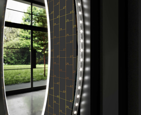Apvalus dekoratyvinis veidrodis su LED apšvietimu – voniai  - microcircuit #11