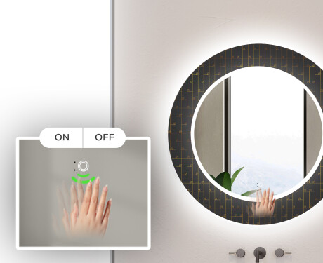 Apvalus dekoratyvinis veidrodis su LED apšvietimu – voniai  - microcircuit #5
