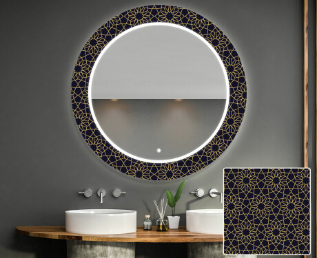 Apvalus dekoratyvinis veidrodis su LED apšvietimu – voniai  - ornament