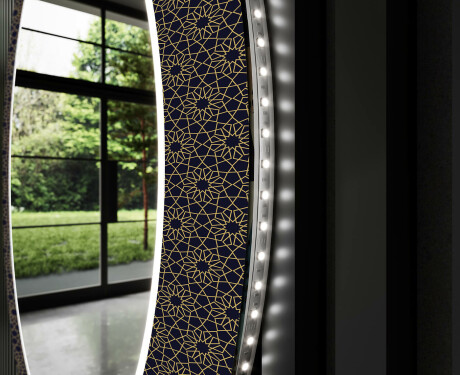 Apvalus dekoratyvinis veidrodis su LED apšvietimu – voniai  - ornament #11