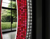 Apvalus dekoratyvinis veidrodis su LED apšvietimu – voniai  - red mosaic #11