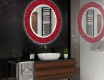 Apvalus dekoratyvinis veidrodis su LED apšvietimu – voniai  - red mosaic #2
