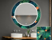 Apvalus dekoratyvinis veidrodis su LED apšvietimu – voniai  - tropical #1