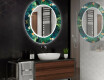 Apvalus dekoratyvinis veidrodis su LED apšvietimu – voniai  - tropical #2