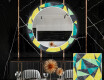 Apvalus dekoratyvinis veidrodis su LED apšvietimu prieškambariui - abstract geometric