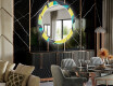 Apvalus dekoratyvinis veidrodis su LED apšvietimu prieškambariui - abstract geometric #2