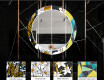Apvalus dekoratyvinis veidrodis su LED apšvietimu prieškambariui - abstract geometric #6