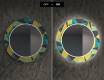 Apvalus dekoratyvinis veidrodis su LED apšvietimu prieškambariui - abstract geometric #7
