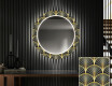 Apvalus dekoratyvinis veidrodis su LED apšvietimu prieškambariui - art deco