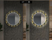 Apvalus dekoratyvinis veidrodis su LED apšvietimu prieškambariui - art deco #7