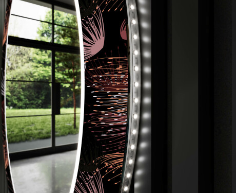 Apvalus dekoratyvinis veidrodis su LED apšvietimu svetainei - dandelion #11
